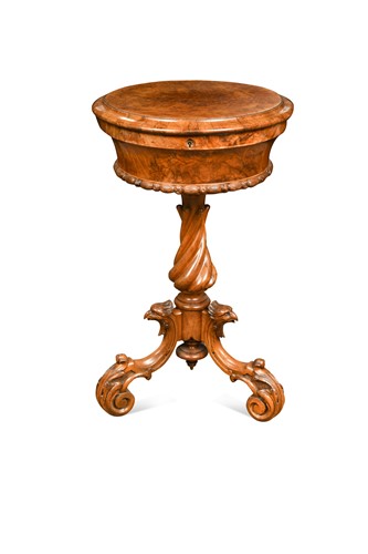 Lot 383 - A Victorian walnut work table