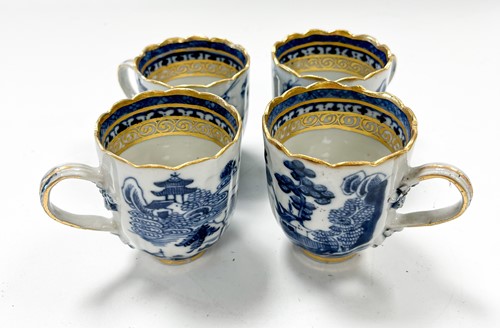 Lot 12 - A Chinese export blue and white porcelain part tea and coffee service, Qing Dynasty, circa 1780