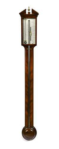 Lot 382 - James Gatty, No.132 Holborn, a mahogany stick barometer, early 19th century