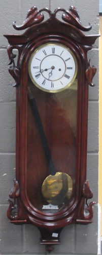 Lot 194 - A mahogany Vienna wall clock