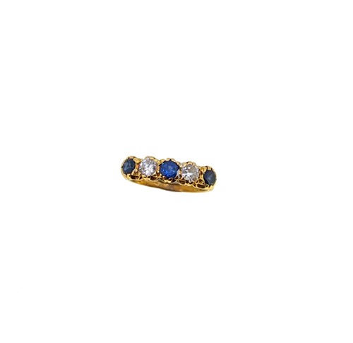 Lot 237 - An 18ct gold sapphire and diamond five stone ring