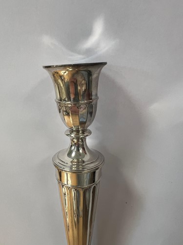 Lot 579 - A set of 4 George III 18th century silver candlesticks, mark of John Schofield