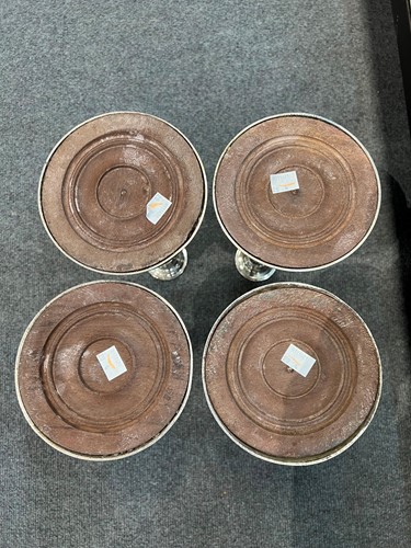 Lot 579 - A set of 4 George III 18th century silver candlesticks, mark of John Schofield