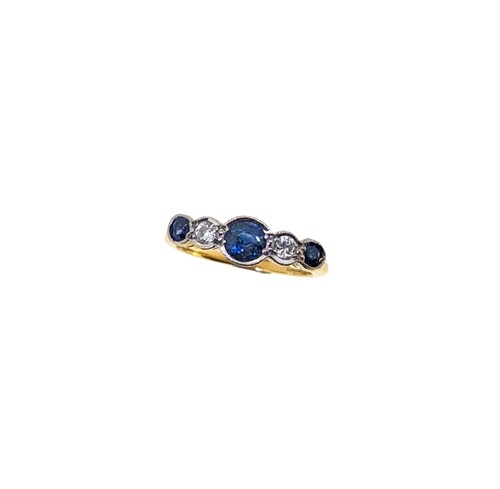 Lot 239 - A sapphire and diamond five stone ring