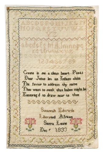 Lot 406 - A rare needlework sampler, 19th century