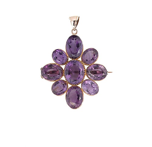 Lot 83 - An amethyst pendant/brooch