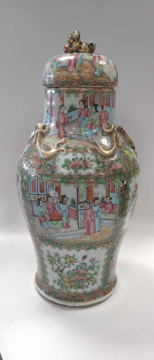 Lot 2 - A Chinese Cantonese famille rose vase and cover