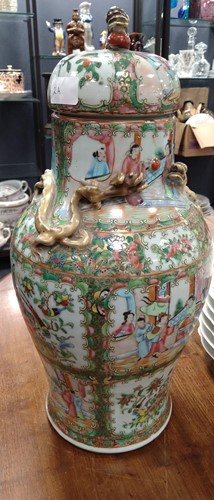 Lot 2 - A Chinese Cantonese famille rose vase and cover