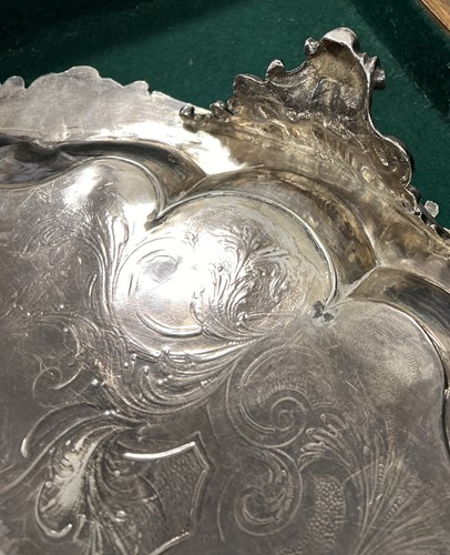 Lot 595 - A large and impressive William IV silver salver, mark of William Ker Reid