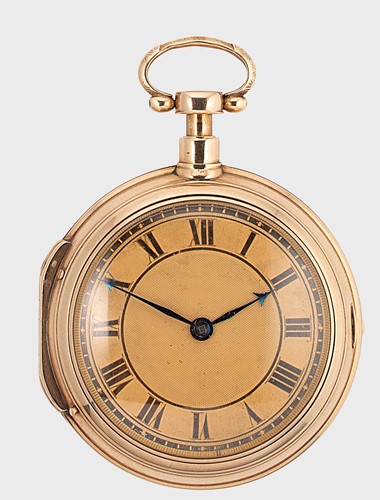 Lot 348 - An early 19th century Swiss pair cased quarter repeating pocket watch