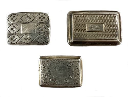 Lot 465 - A 19th century silver vinaigrette, mark of Matthew Linwood, and two others.