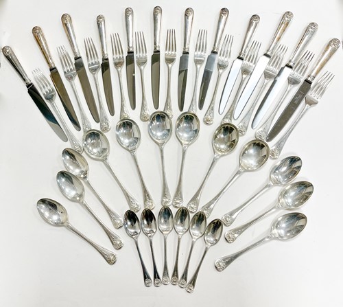 Lot 667 - A 42-piece set of Elizabeth II silver cutlery and flatware