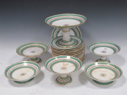 Lot 232 - An English porcelain dessert service, the...
