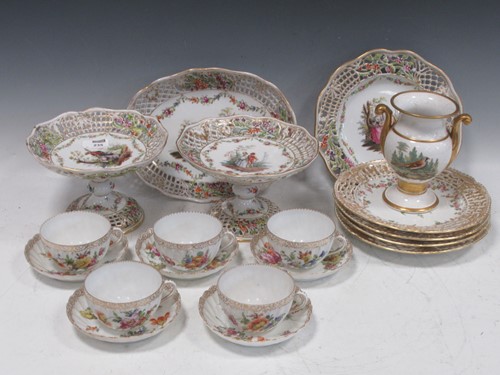 Lot 235 - A set of four KPM Berlin plates painted with...