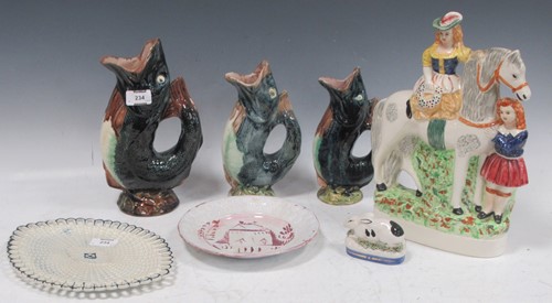 Lot 234 - An 18th century pearlware pierced plate, a...