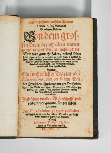 Lot 97 - Alchemy. VALENTINUS (Basilius)