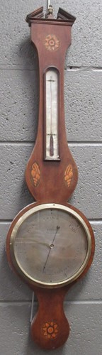 Lot 178 - A 19th century mahogany shell inlaid banjo...