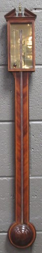 Lot 184 - A 19th century mahogany stick barometer with...