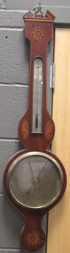 Lot 177 - A 19th century mahogany shell inlaid banjo...