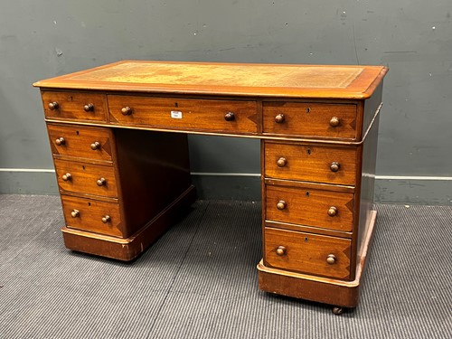 Lot 542 - A small late 19th century partner's desk with...