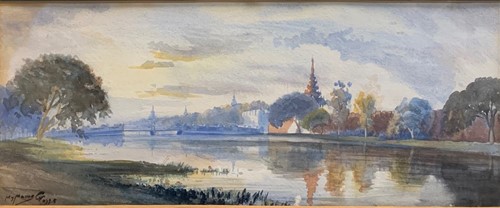 Lot 499 - Views in Burma - Figures punting on a river;...