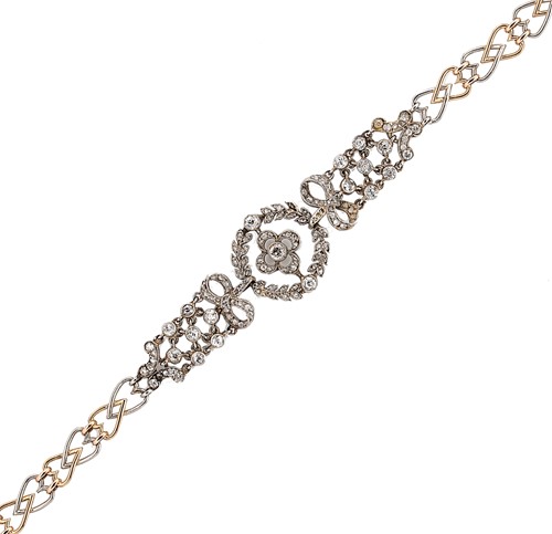 Lot 265 - A belle époque diamond bracelet