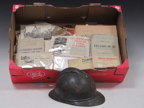 Lot 79 - Box of military ephemera, First World War and...