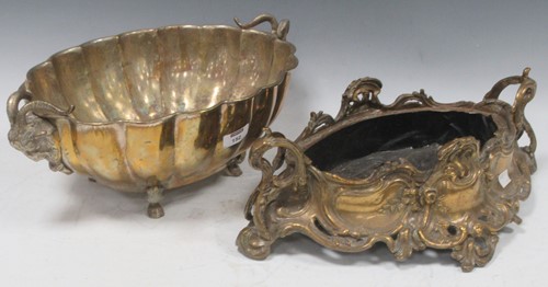 Lot 152 - A French Rococo Style planter in brass...