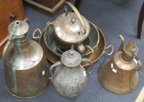 Lot 151 - A group of metalwares to include four brass...