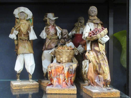 Lot 110 - Six continental naieve figures in painted and...