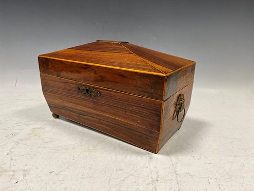 Lot 59 - A Regency rosewood sarcophagus tea caddy 19cm...