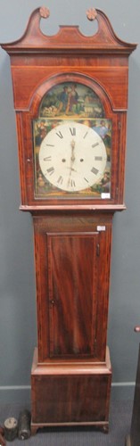Lot 198 - A mahogany 8 day longcase clock, 19th century,...