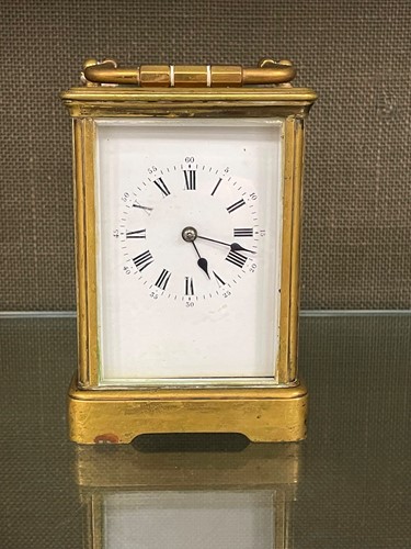 Lot 53 - A French brass carriage clock by Rollin, with...