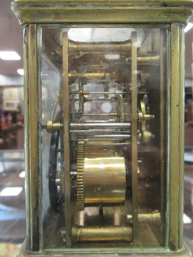 Lot 53 - A French brass carriage clock by Rollin, with...