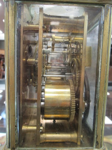 Lot 53 - A French brass carriage clock by Rollin, with...