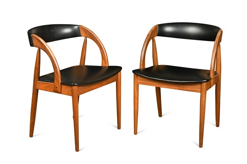 Lot 204 - Orte Mobelfabrik, a pair of Danish teak elbow chairs