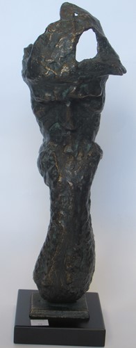 Lot 10 - A bronzed model of a thinking man, 41cm high