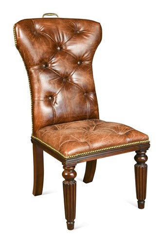 Lot 229 - Ralph Lauren Home, a single brown leather button-upholstered side chair