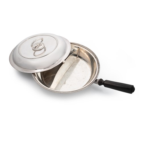 Lot 585 - A George III silver skillet with a later silver and silver plated addition