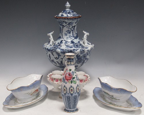 Lot 127 - Pair of Copenhagen fish design sauce tureens,...