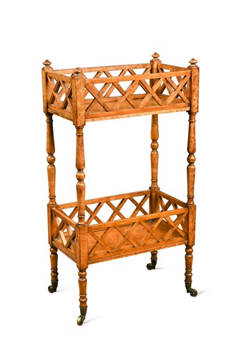 Lot 721 - A maplewood two tier etagere, 19th century