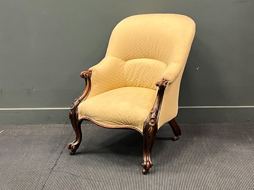 Lot 530 - A Victorian walnut library armchair, with...
