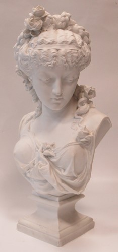 Lot 59 - Paul Duboy, a large Parian bust of a maiden