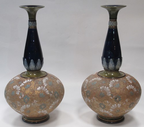 Lot 32 - A pair of Royal Doulton Art Nouveau vases (2)