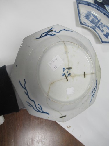 Lot 15 - A Bow powder blue canted rectangular dish and...