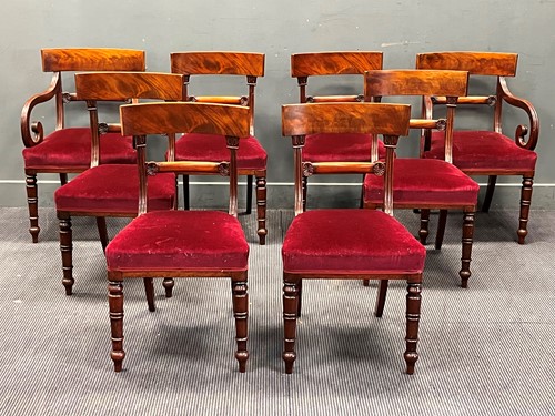 Lot 427 - A set of eight Regency mahogany bar back...