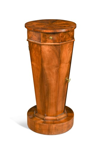 Lot 627 - A Continental walnut pedestal cabinet, late 19th century