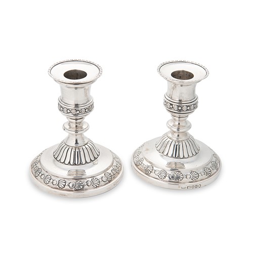 Lot 354 - A pair of George III silver library candlesticks