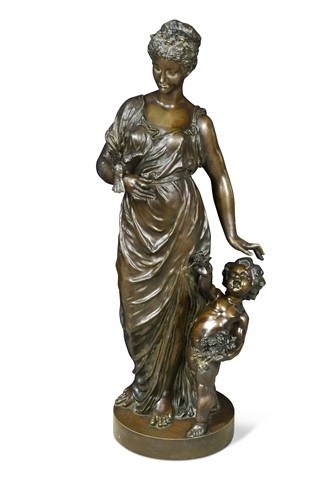 Lot 689 - Attributed to Étienne Alexandre Stella (d. 1892), an allegory of spring, bronze