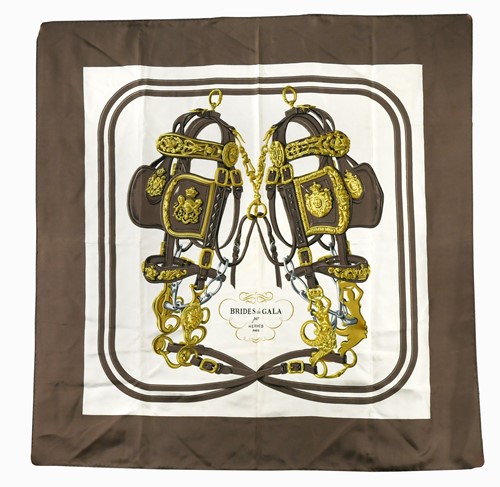 Lot 116 - Hugo Grygkar for Hermes, a 'Brides de Galla' silk scarf